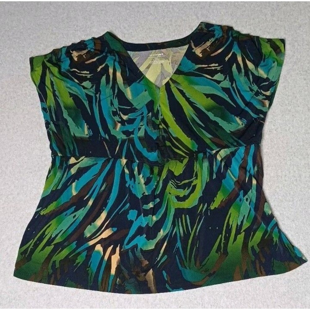 Lane Bryant Poncho Style Blouse Womens Size 22/24 Multicolor Paint Design Flowy